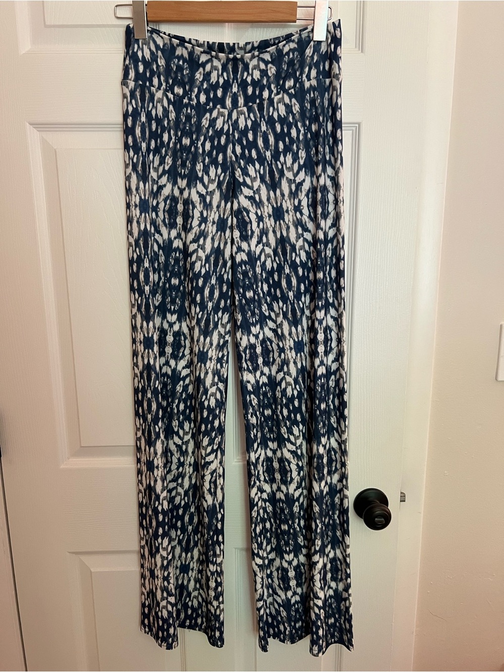 Navy and White Patterned Pants
